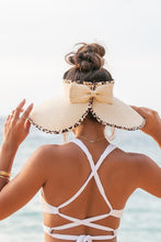 Load image into Gallery viewer, Cream Bow Sun Visor
