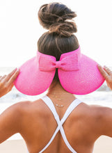 Load image into Gallery viewer, Cream Bow Sun Visor