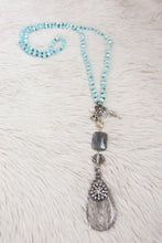 Load image into Gallery viewer, Turquois Crystal Knotted Necklace
