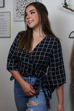Load image into Gallery viewer, Black Wrap Kimono Top
