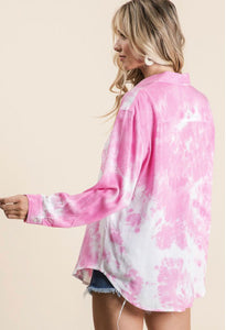 Pink Moon Button Down Top