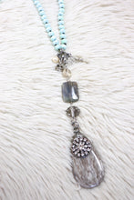 Load image into Gallery viewer, Turquois Crystal Knotted Necklace
